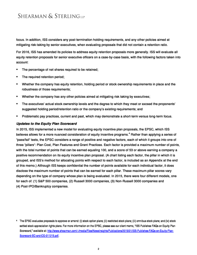 Advisorselect A Summary of CompensationRelated Updates to the Proxy