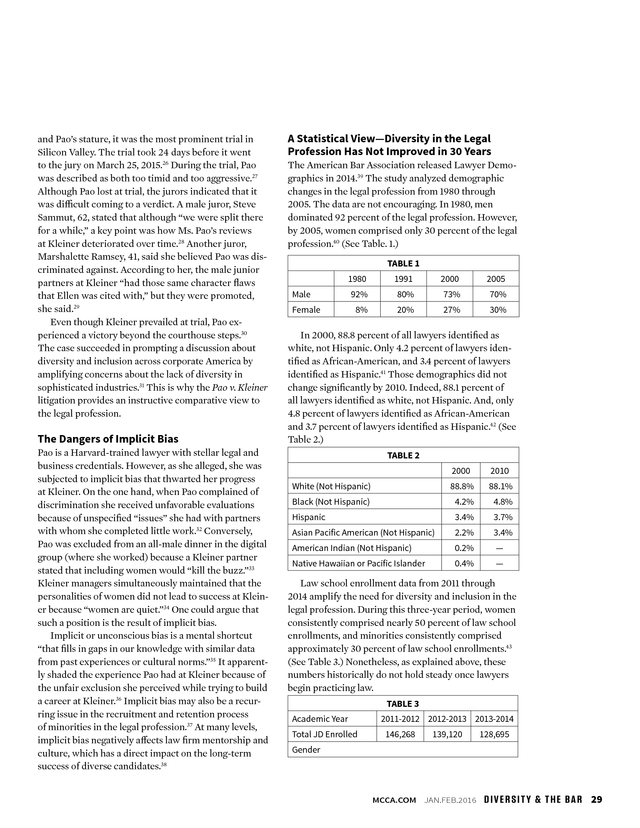 Advisorselect The Diversity And The Bar January 2016